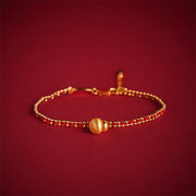 FREE Today: Wealth and Strength Red String Copper Brass Gourd Bracelet - image 1