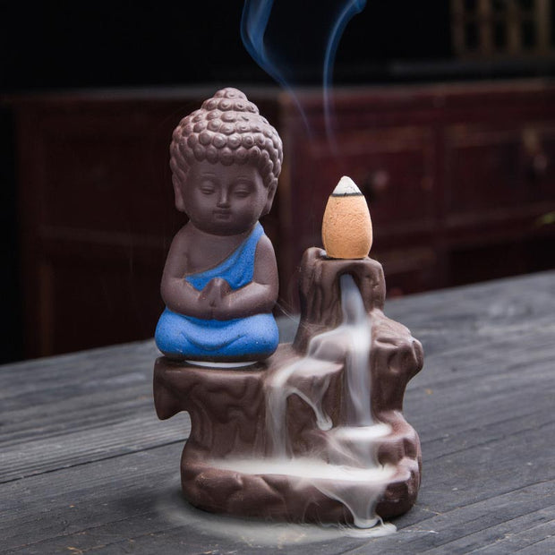 Buddha Stones  Backflow Smoke Fountain Ceramic Blessing Incense Burner Decoration Decorations Incense Burner BS 11
