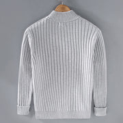 Buddha Stones Spring Plain Zipper Design Cotton Men's Long Sleeve Mock Neck Jacket - image 2