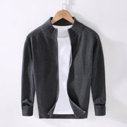 Buddha Stones Plain Zipper Ribbed Bottom Hem Design Men's Long Sleeve Cotton Jacket - DimGray - US/UK/AU42，EU52 (3XL) - image 14