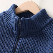 Buddha Stones Winter Solid Color Zipper Knit Cardigan Men's Long Sleeve Cotton Jacket - image 1