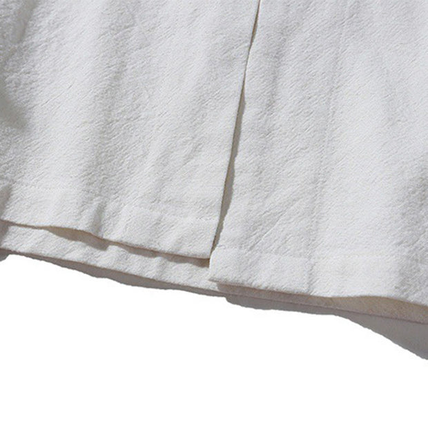 Buddha Stones Chinese Frog-Button Side Slit Men's Long Sleeve Cotton Tang Suit Shirt - image 32