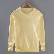 Buddha Stones Ribbed Design Pure Cotton Thermal Men's Crew Neck Long Sleeve Sweater - LightYellow - US/UK/AU42，EU52 (3XL) - image 10