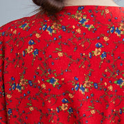Buddha Stones Commute Floral Drawstring Women's Long Sleeve Cotton Midi Dress With Pockets - image 23