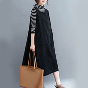 Buddha Stones Commute Solid Color Crew Neck Women's Sleeveless Cotton Midi Dress With Pockets - image 17