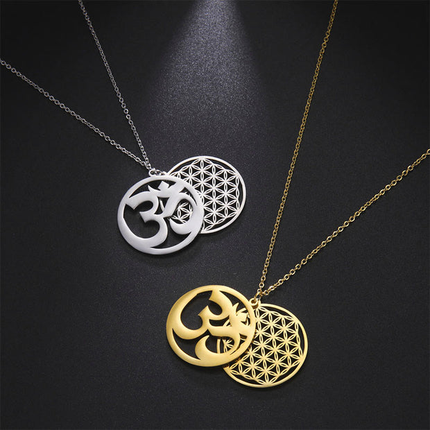 FREE Today: Mindfulness Connection Om Symbol Hollow Flower Design Stainless Steel Necklace Pendant - image 14