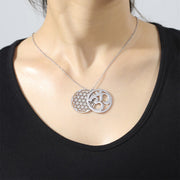 FREE Today: Mindfulness Connection Om Symbol Hollow Flower Design Stainless Steel Necklace Pendant - image 3