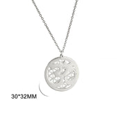 FREE Today: Mindfulness Connection Om Symbol Hollow Flower Design Stainless Steel Necklace Pendant - image 4