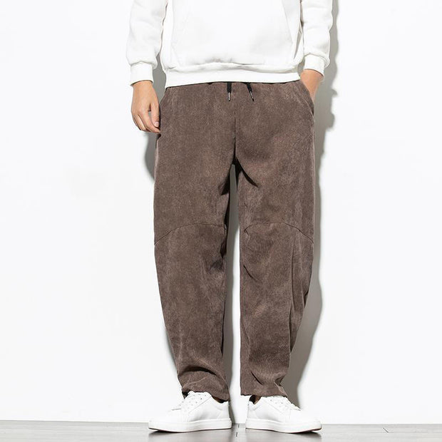 Buddha Stones Fall Pure Color Men's Cotton Corduroy Tapered Pants With Pockets - image 23