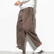 Buddha Stones Fall Pure Color Men's Cotton Corduroy Tapered Pants With Pockets - image 25