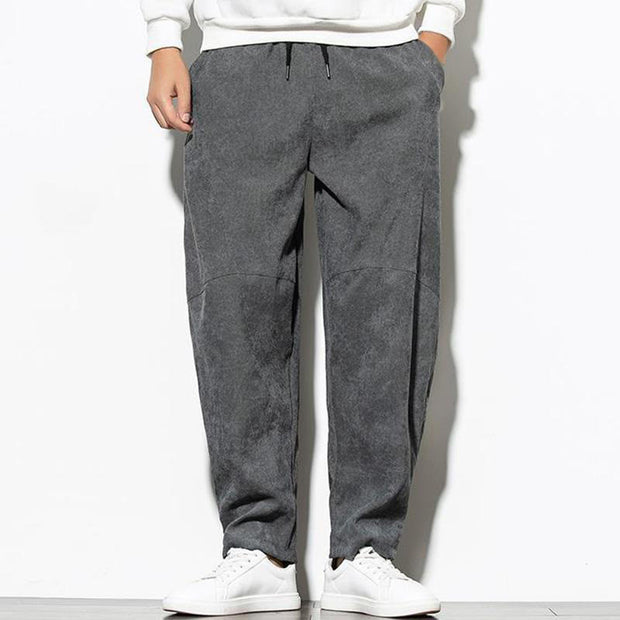 Buddha Stones Fall Pure Color Men's Cotton Corduroy Tapered Pants With Pockets - image 5