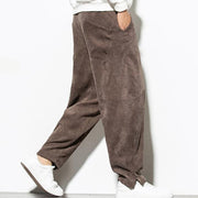 Buddha Stones Fall Pure Color Men's Cotton Corduroy Tapered Pants With Pockets - image 30