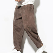 Buddha Stones Fall Pure Color Men's Cotton Corduroy Tapered Pants With Pockets - image 26