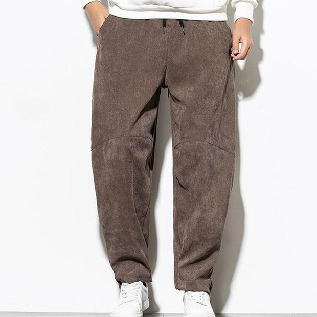 Buddha Stones Fall Pure Color Men's Cotton Corduroy Tapered Pants With Pockets - image 24