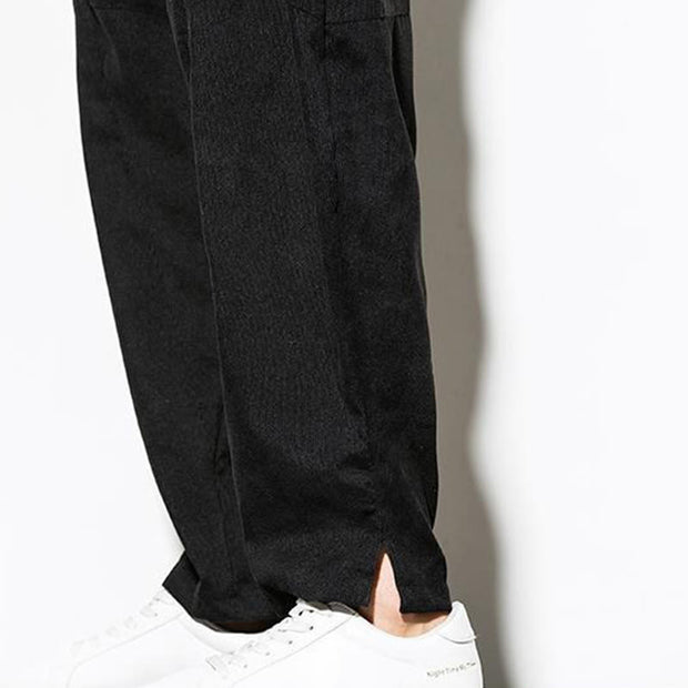 Buddha Stones Fall Pure Color Men's Cotton Corduroy Tapered Pants With Pockets - image 21