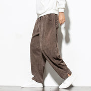 Buddha Stones Fall Pure Color Men's Cotton Corduroy Tapered Pants With Pockets - Chocolate - US/UK/AU46，EU56 (5XL) - image 22