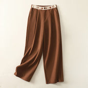 Buddha Stones Embroidery Pattern Polyester Women's Wide Leg Pants With Pockets - Sienna - US12，UK/AU16，EU44 (2XL) - image 20