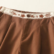 Buddha Stones Embroidery Pattern Polyester Women's Wide Leg Pants With Pockets - image 21