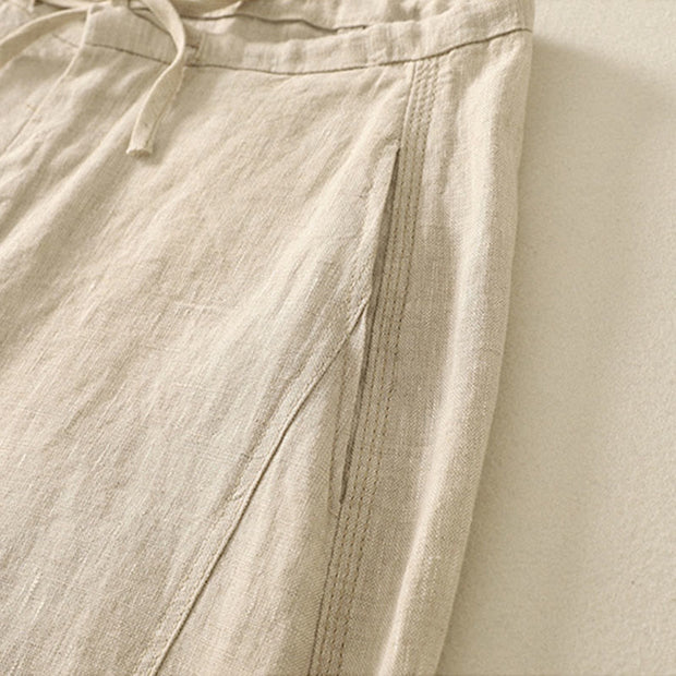 Buddha Stones Casual Plain Rope Women's Cotton Pants With Pockets - image 2
