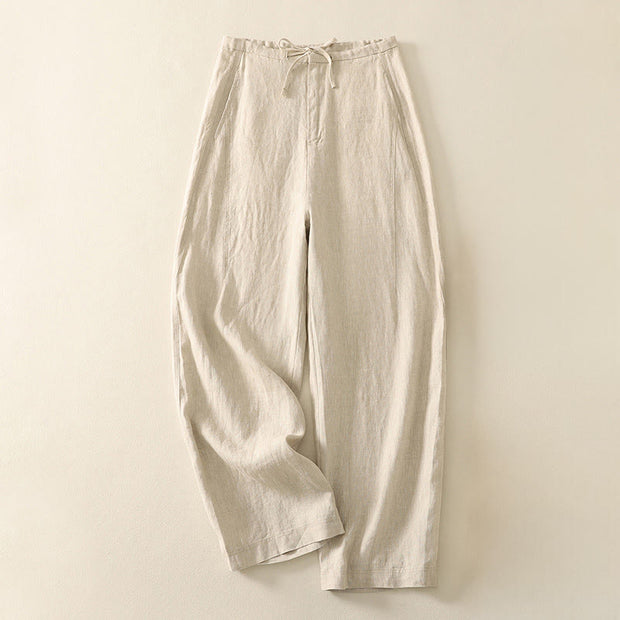 Buddha Stones Casual Plain Rope Women's Cotton Pants With Pockets - PapayaWhip - US8-10，UK/AU12-14，EU40-42 (2XL) - image 0