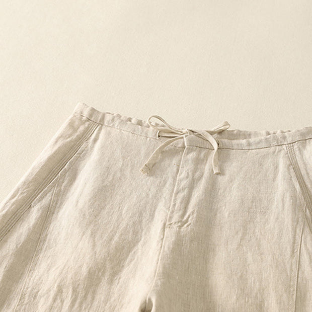 Buddha Stones Casual Plain Rope Women's Cotton Pants With Pockets - image 1