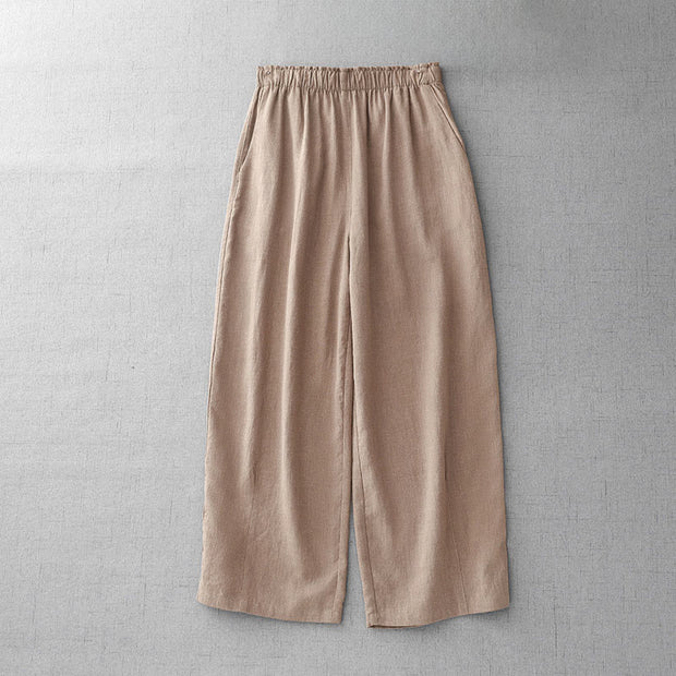 Buddha Stones Casual Plain Rope Women's Cotton 7-8 Length Pants With Pockets - PeachPuff - US8-10，UK/AU12-14，EU40-42 (2XL) - image 16