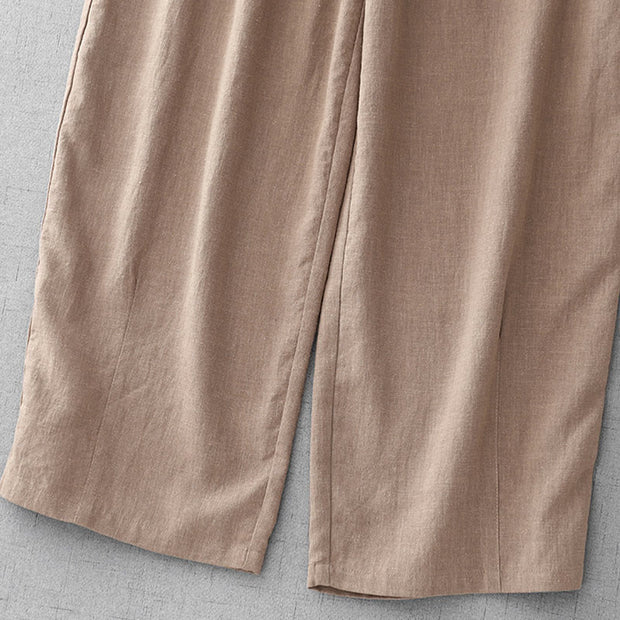 Buddha Stones Casual Plain Rope Women's Cotton 7-8 Length Pants With Pockets - image 23