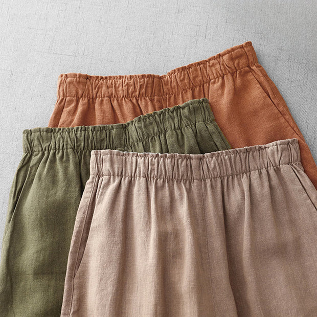 Buddha Stones Casual Plain Rope Women's Cotton 7-8 Length Pants With Pockets - image 24