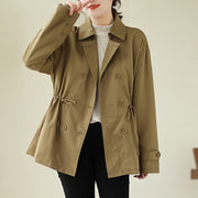 Buddha Stones Women's Long Sleeve Button Cotton Jacket - DarkGoldenrod - US14，UK/AU18，EU46 (2XL) - image 10