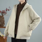 Buddha Stones Women's Long Sleevethickened Warm Hood Cotton Jacket With Pockets - image 3