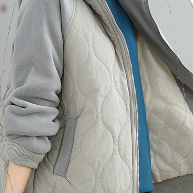 Buddha Stones Women's Long Sleevethickened Warm Hood Cotton Jacket With Pockets - image 14