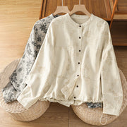 Buddha Stones Casual Printed Pattern Women's Long Sleeve Polyester Shirt - image 21