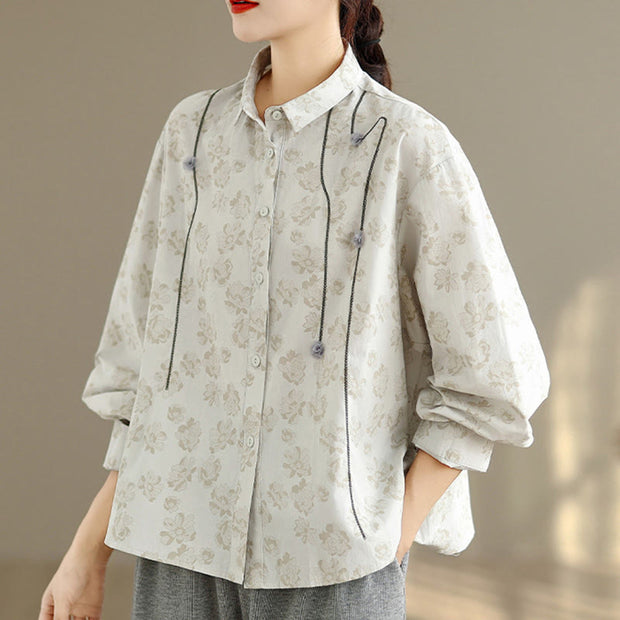 Buddha Stones Casual Embroidered Florals Women's Long Sleeve Polyester Shirt - image 11