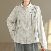 Buddha Stones Casual Embroidered Florals Women's Long Sleeve Polyester Shirt - image 13