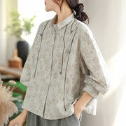 Buddha Stones Casual Embroidered Florals Women's Long Sleeve Polyester Shirt - image 9