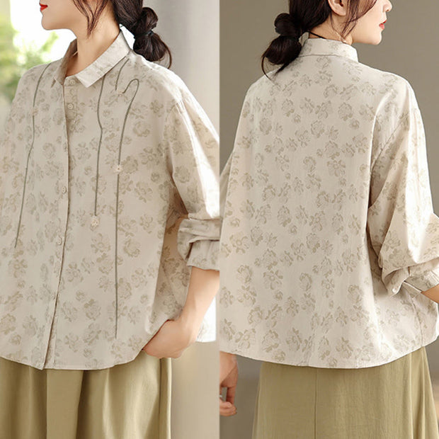 Buddha Stones Casual Embroidered Florals Women's Long Sleeve Polyester Shirt - image 18