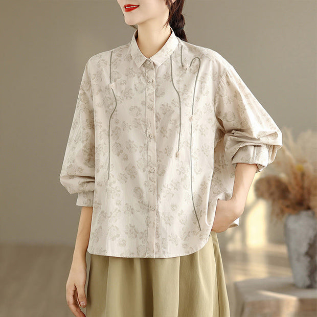 Buddha Stones Casual Embroidered Florals Women's Long Sleeve Polyester Shirt - image 16