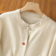 Buddha Stones Casual Frog-button Women's Long Sleeve Cotton Polyester Shirt - image 3