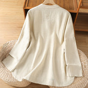 Buddha Stones Casual Frog-button Women's Long Sleeve Cotton Polyester Shirt - image 1