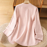 Buddha Stones Casual Frog-button Women's Long Sleeve Cotton Polyester Shirt - image 9