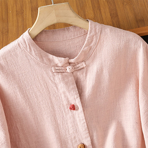 Buddha Stones Casual Frog-button Women's Long Sleeve Cotton Polyester Shirt - image 15