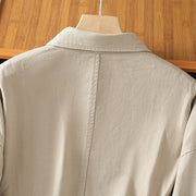 Buddha Stones Casual Women's Long Sleeve Stand Collar Cotton Polyester Shirt With Pockets - image 25