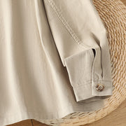 Buddha Stones Casual Women's Long Sleeve Stand Collar Cotton Polyester Shirt With Pockets - image 26