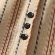 Buddha Stones Casual Retro Stripes Women's Long Sleeve Polyester Shirt - image 13