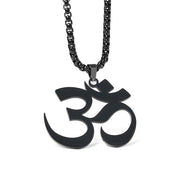 Buddha Stones Om Symbol Mantra Stainless Steel Focus Necklace Pendant - image 21