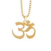 Buddha Stones Om Symbol Mantra Stainless Steel Focus Necklace Pendant - image 6