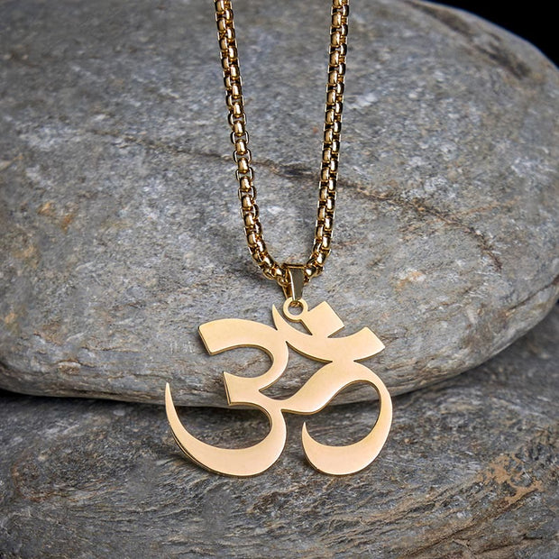 FREE Today: Focus and Connection Om Symbol Mantra Stainless Steel Necklace Pendant - image 1