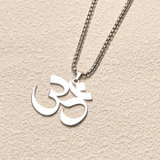 Buddha Stones Om Symbol Mantra Stainless Steel Focus Necklace Pendant - image 11
