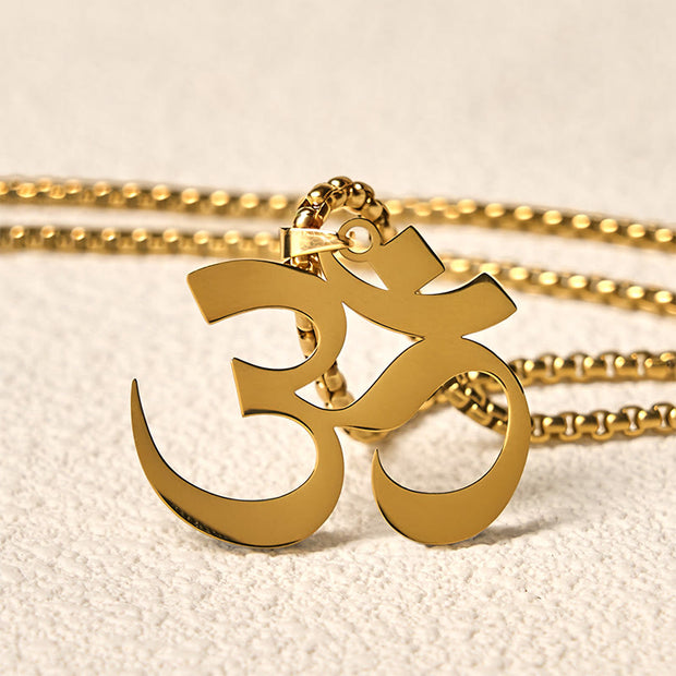 FREE Today: Focus and Connection Om Symbol Mantra Stainless Steel Necklace Pendant - image 2