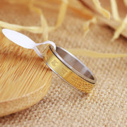 Buddha Stones Tibetan Scriptures Om Mani Padme Hum Titanium Steel Spinner Peace Ring - image 3
